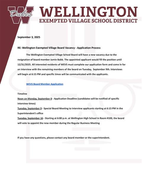 WEVSD Application Process 